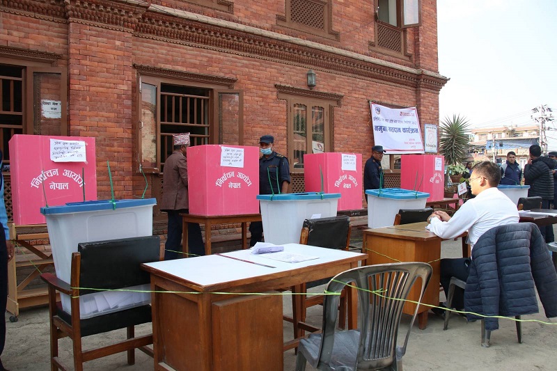 Sample polling takes place in Bhaktapur