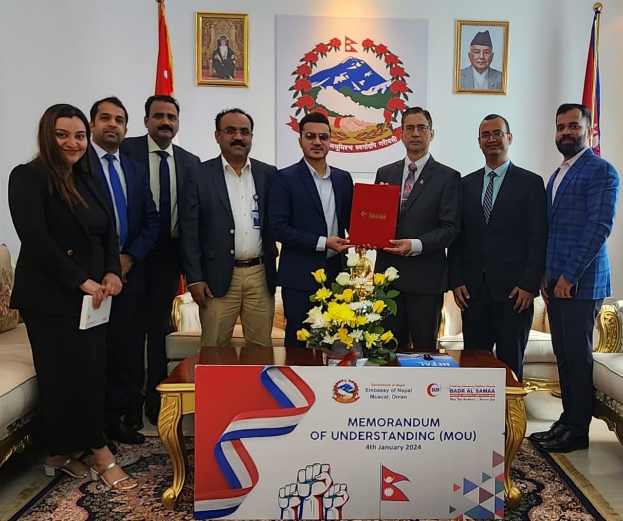 An agreement with Oman’s hospital about treatment facilities for Nepalese