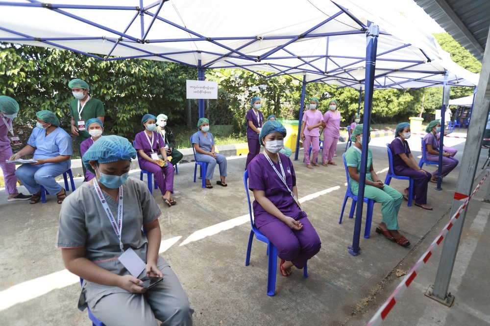 Health workers start anti-coup protests in virus-hit Myanmar