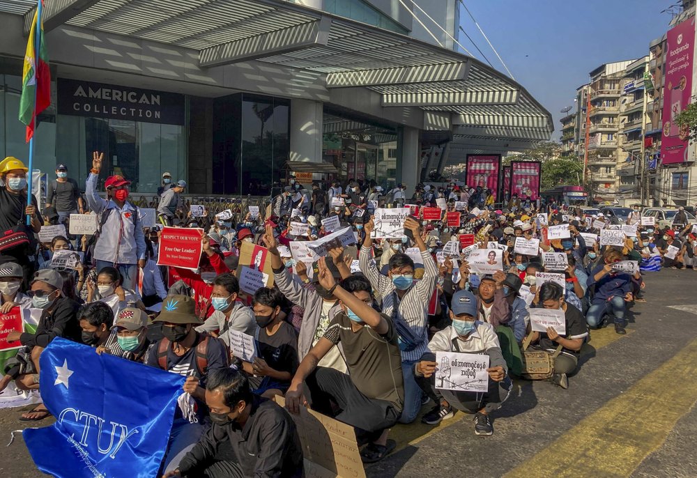 Myanmar protesters march again, defying ban on gatherings