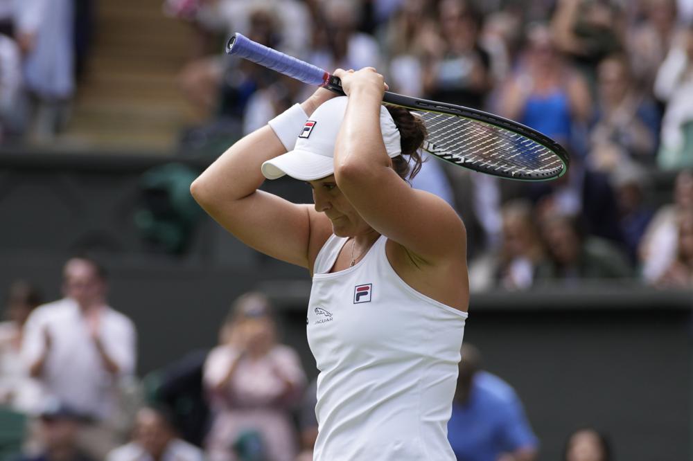 No. 1 Barty beats 2018 champ Kerber to reach Wimbledon final