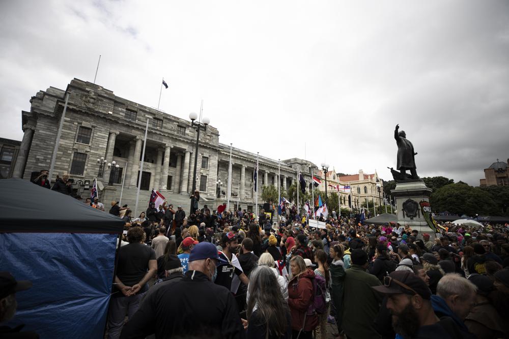 New Zealand’s PM signals harsher stance on vaccine protest