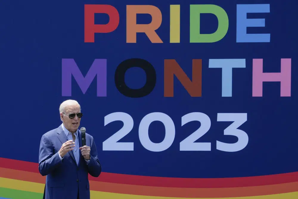 Biden marks LGBTQ+ Pride Month with celebration on White House South Lawn