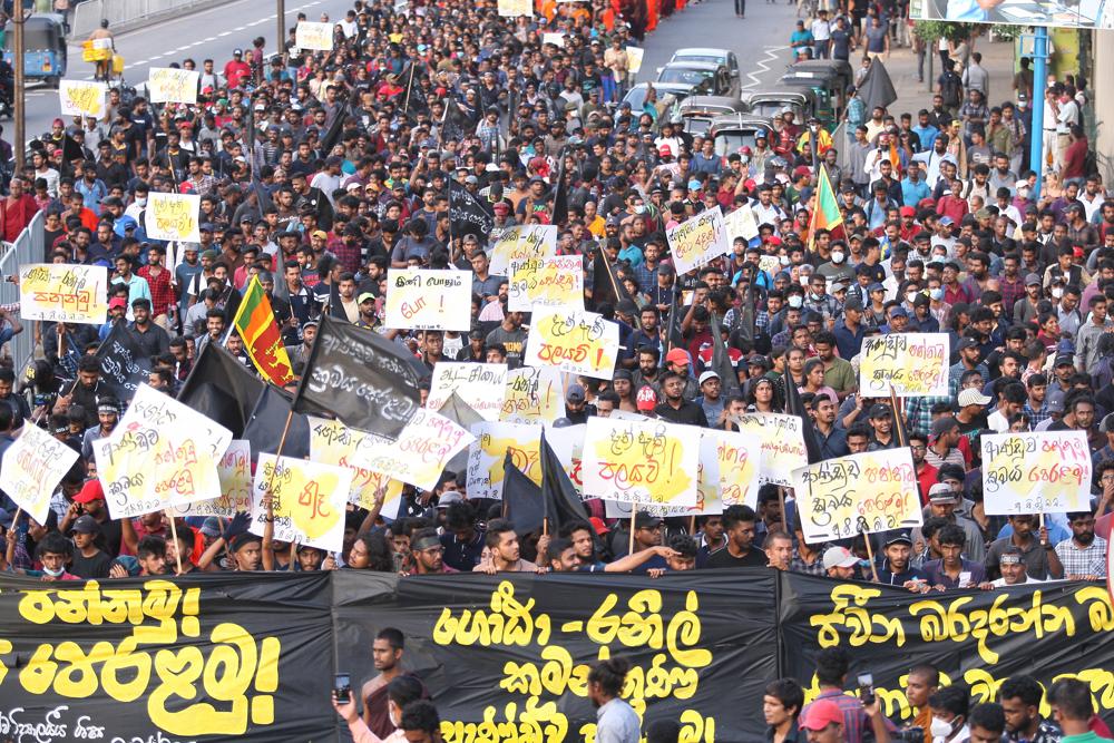 Sri Lanka police fire tear gas at anti-government protesters