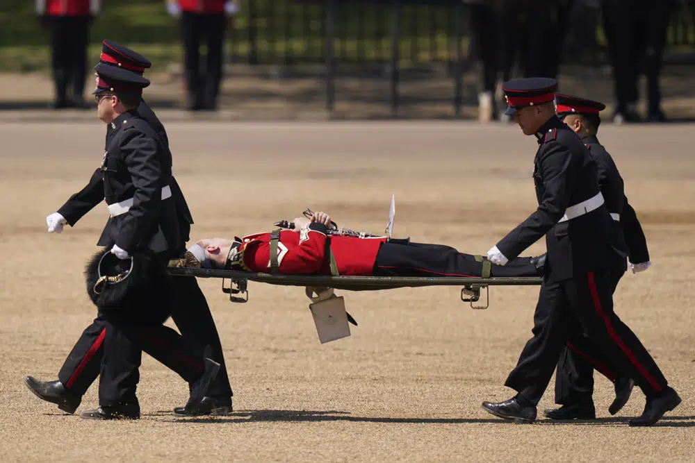 Guardsmen faint during the military parade