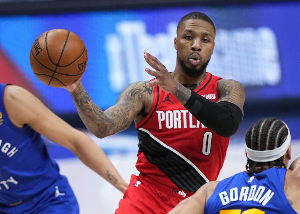 Lillard leads 3-point barrage, Blazers beat Nuggets 123-109