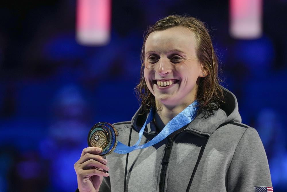 Ledecky wins 400 but slower than expected