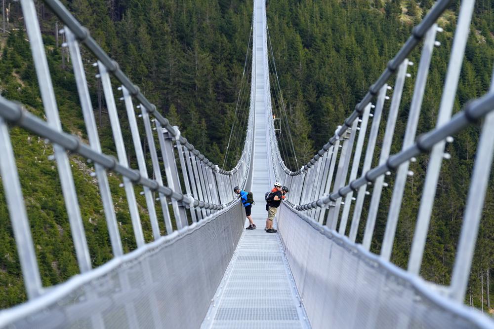 Longest pedestrian suspension bridge opens in Czech resort