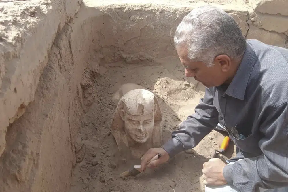 Sphinx-like Roman-era statue unearthed