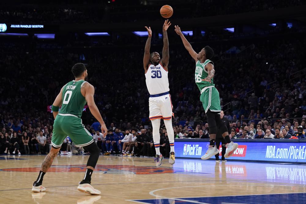 Knicks withstand Brown’s 46, outlast Celtics 138-134 in 2 OT