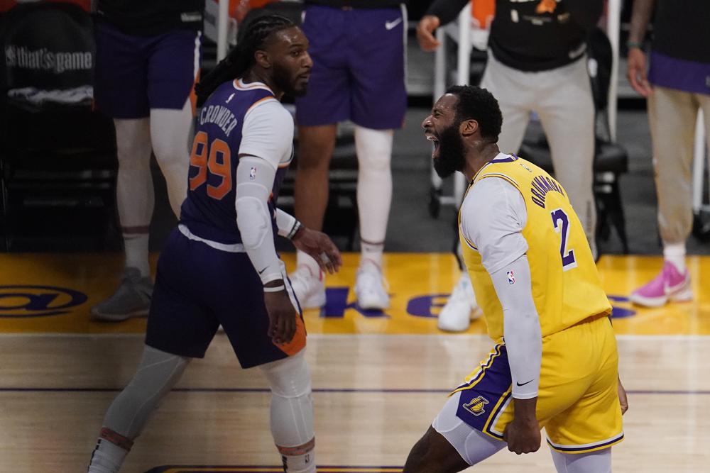 Lakers celebrate playoff homecoming in 109-95 win over Suns