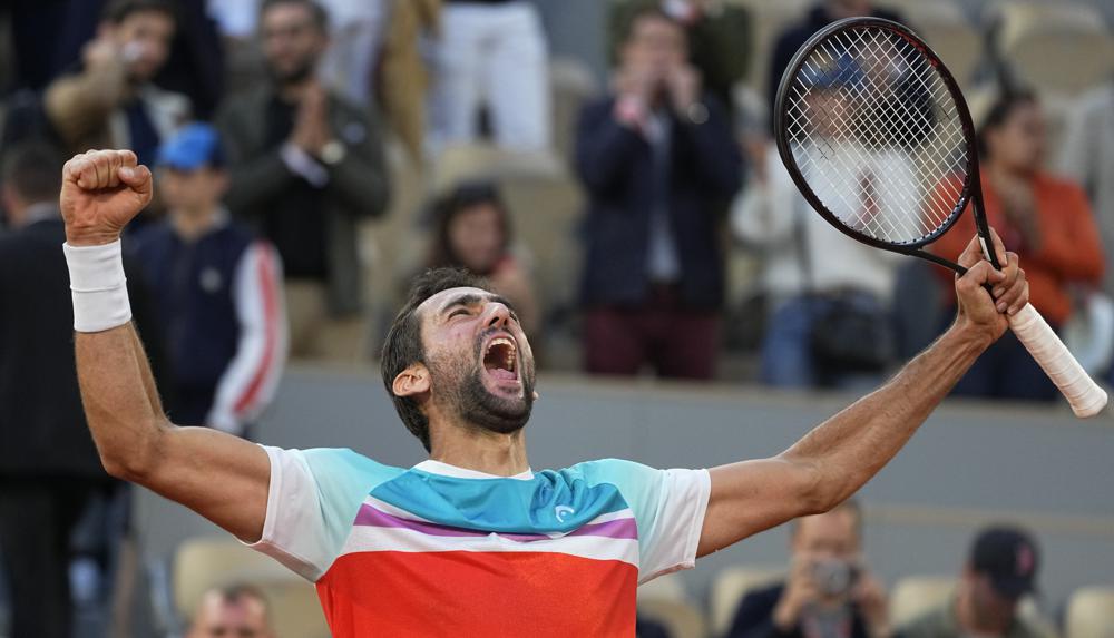 Cilic’s 33 aces put him in 1st French Open semi at age 33