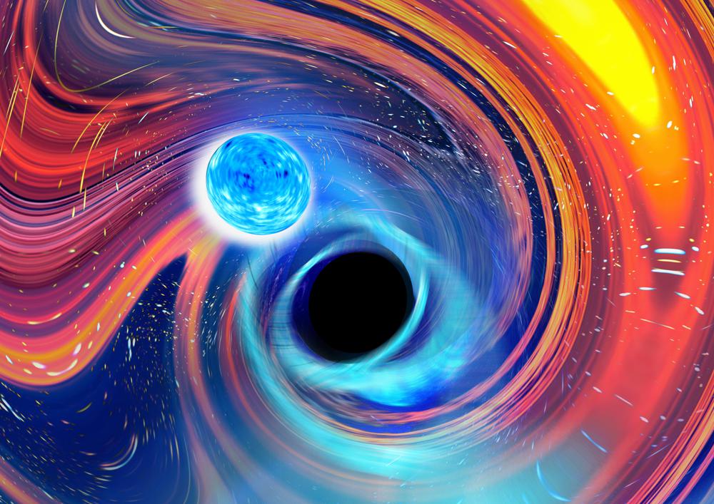 Astronomers see black hole swallow neutron star