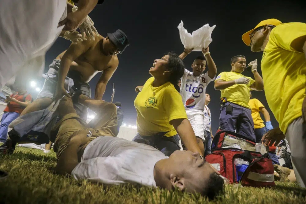 At least 9 dead in stampede at soccer stadium