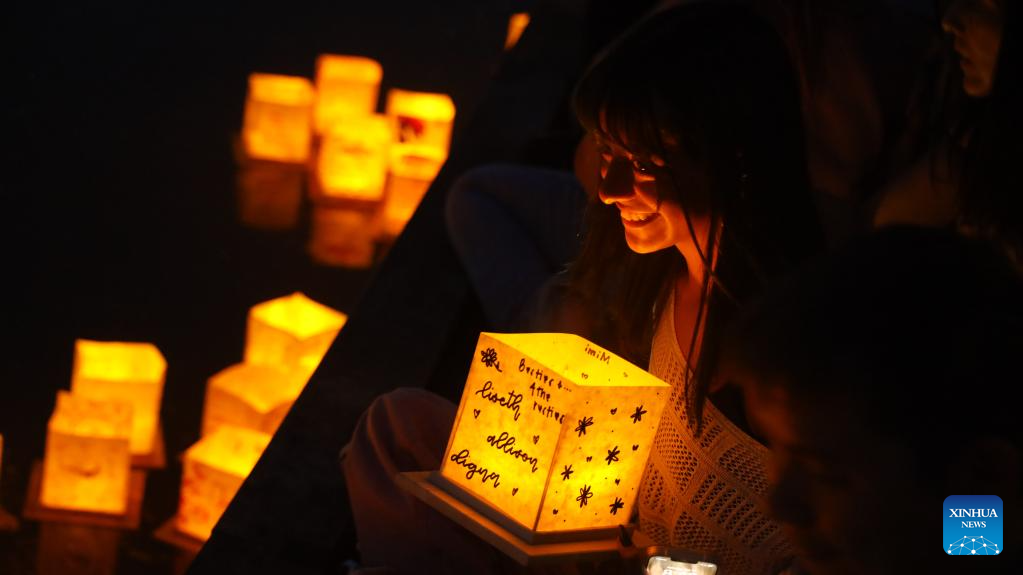 Water Lantern Festival held Houston, U. S.