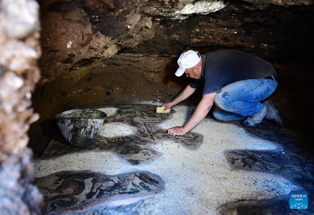 Roman-era mosaic panel uncovered in Syria