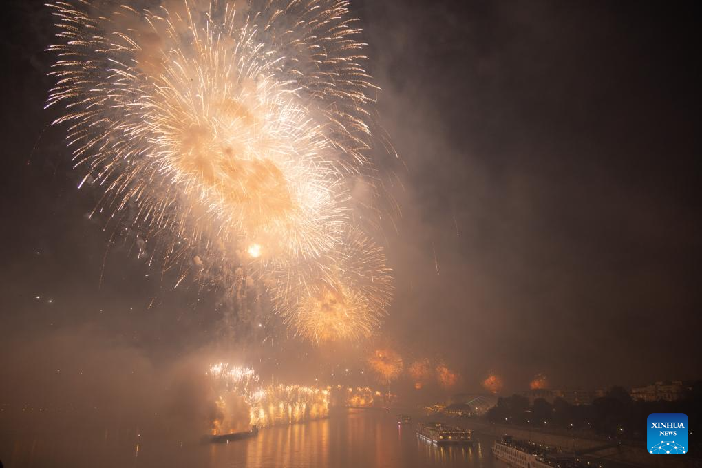 Fireworks set off to celebrate Hungary’s national holiday