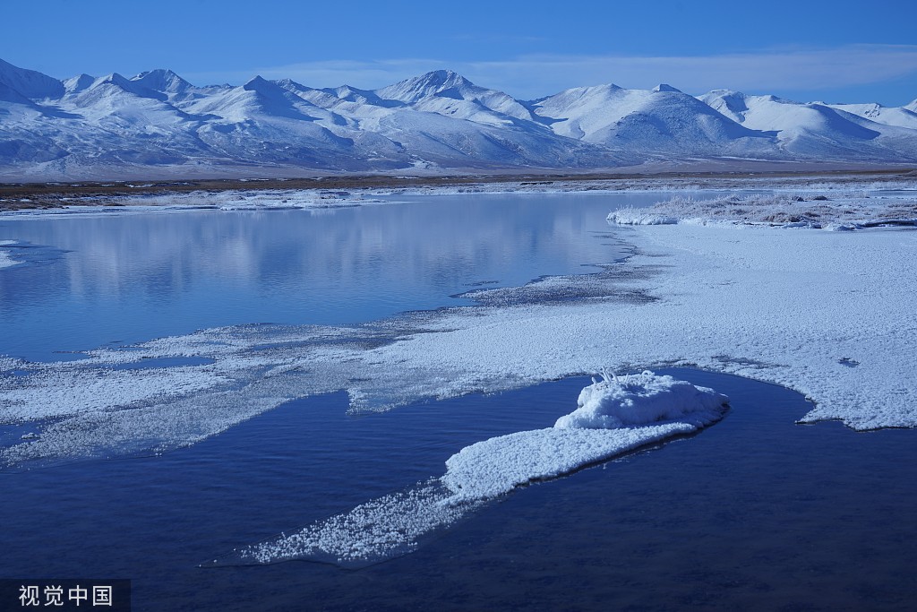 Scenery of snow-covered Bayanbulak Grassland