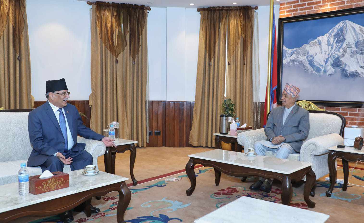 Meeting with President Paudel by Prime Minister Prachanda