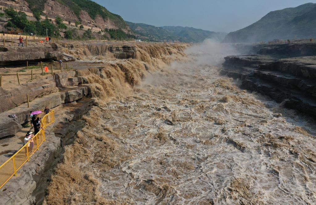 Scenery of Hukou Waterfall on Yellow River