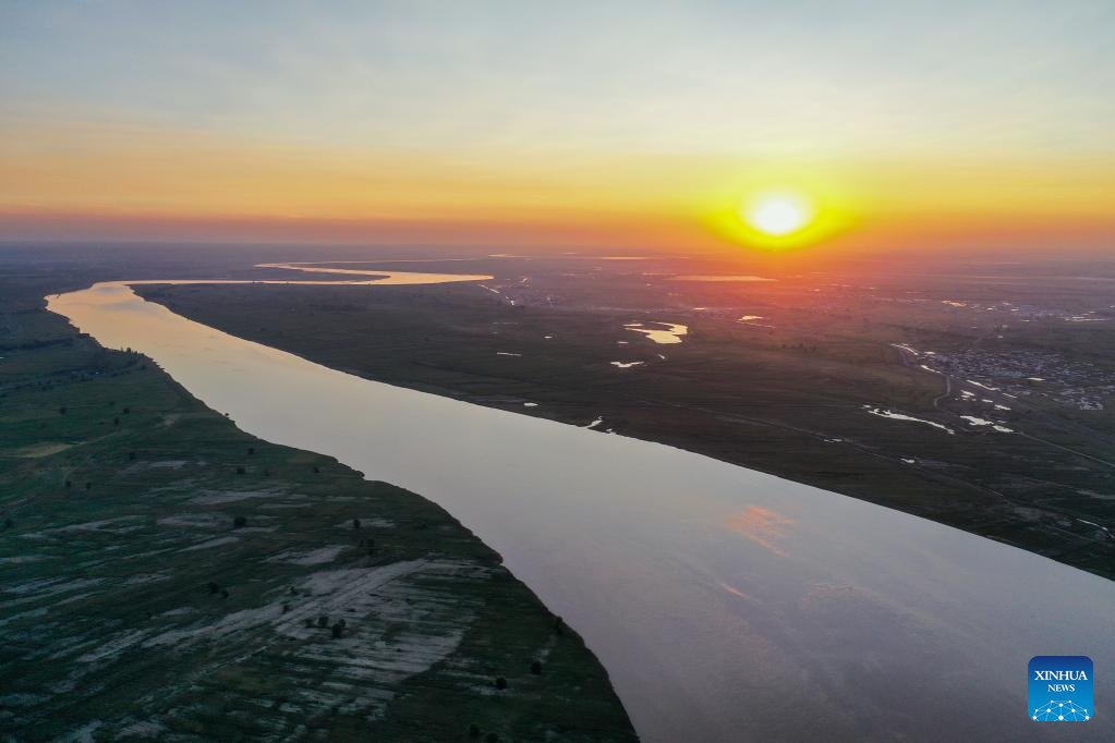 Autumn scenery along Yellow River in China