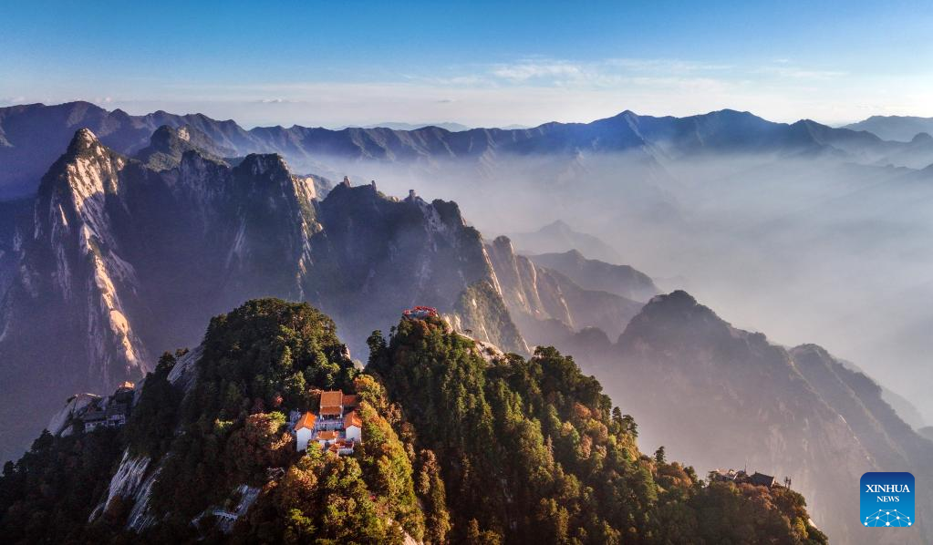 Sunset view at Mount Huashan in China