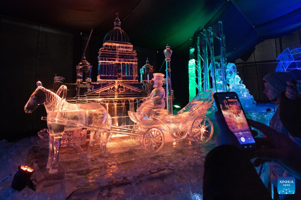 Ice Sculptures Festival held in St. Petersburg, Russia