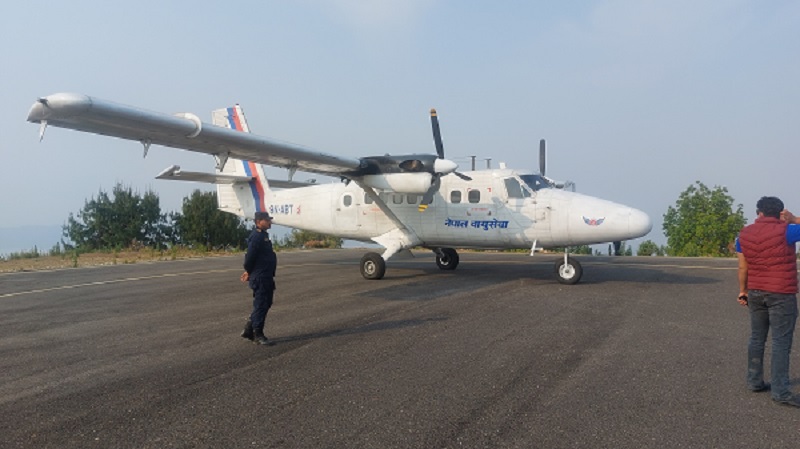 Test flight at Resunga airport