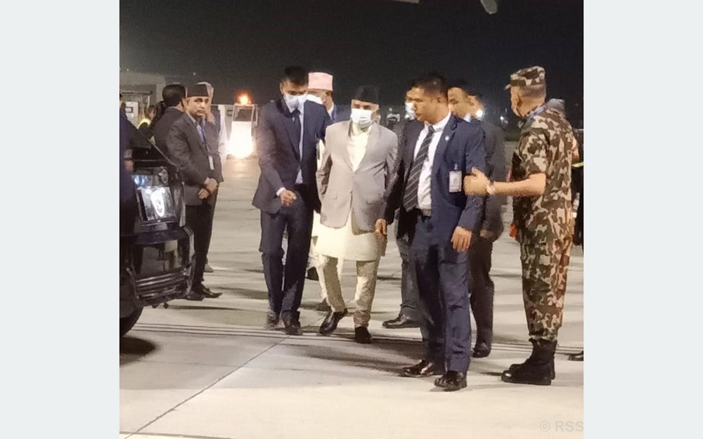 President Ram Chandra Paudel returns home