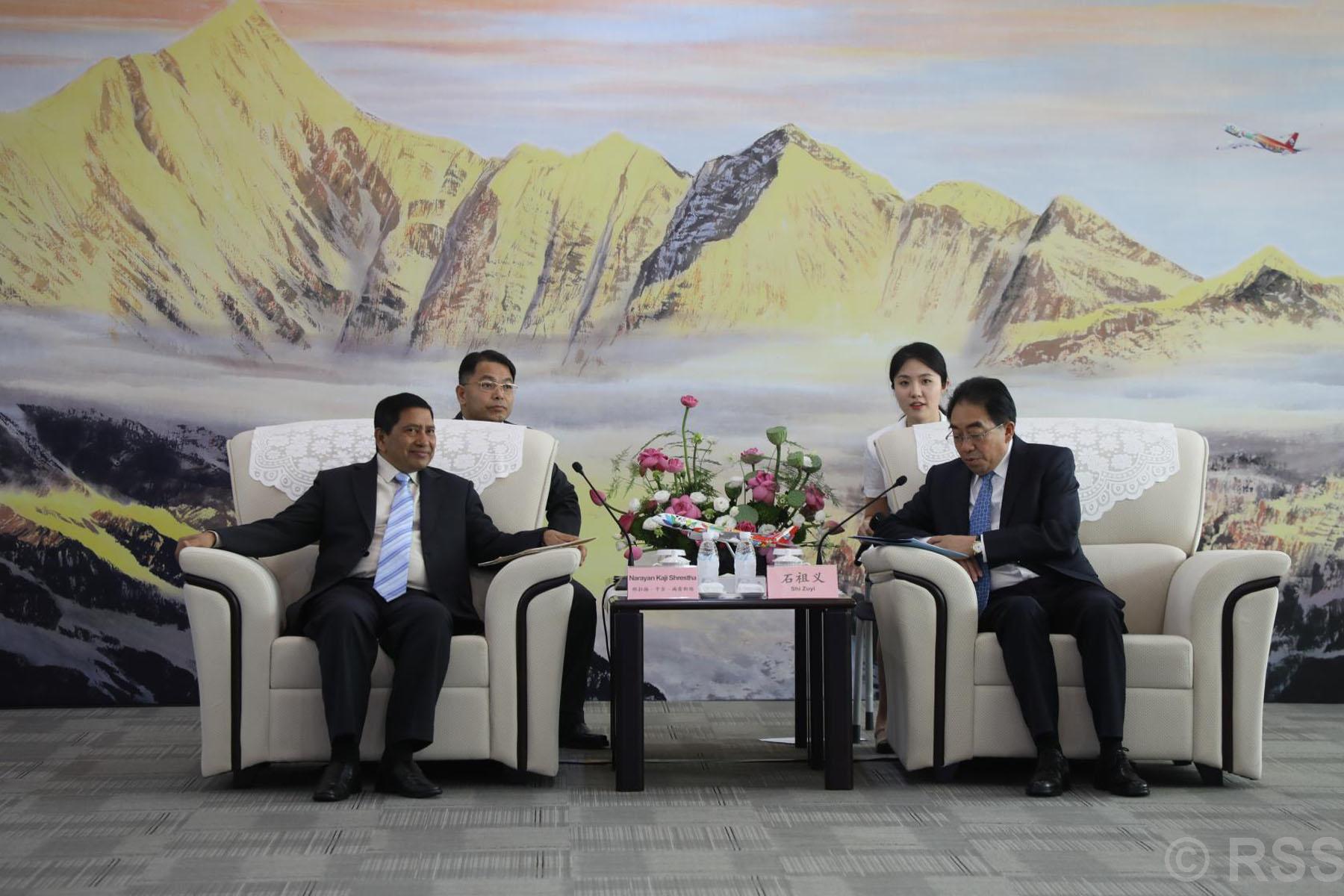 DPM Shrestha urges Chinese side to increase flights to Nepal