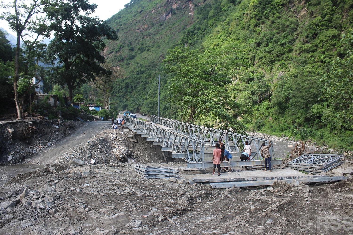 Bailey bridge installed over Bhurung rivulet in two weeks