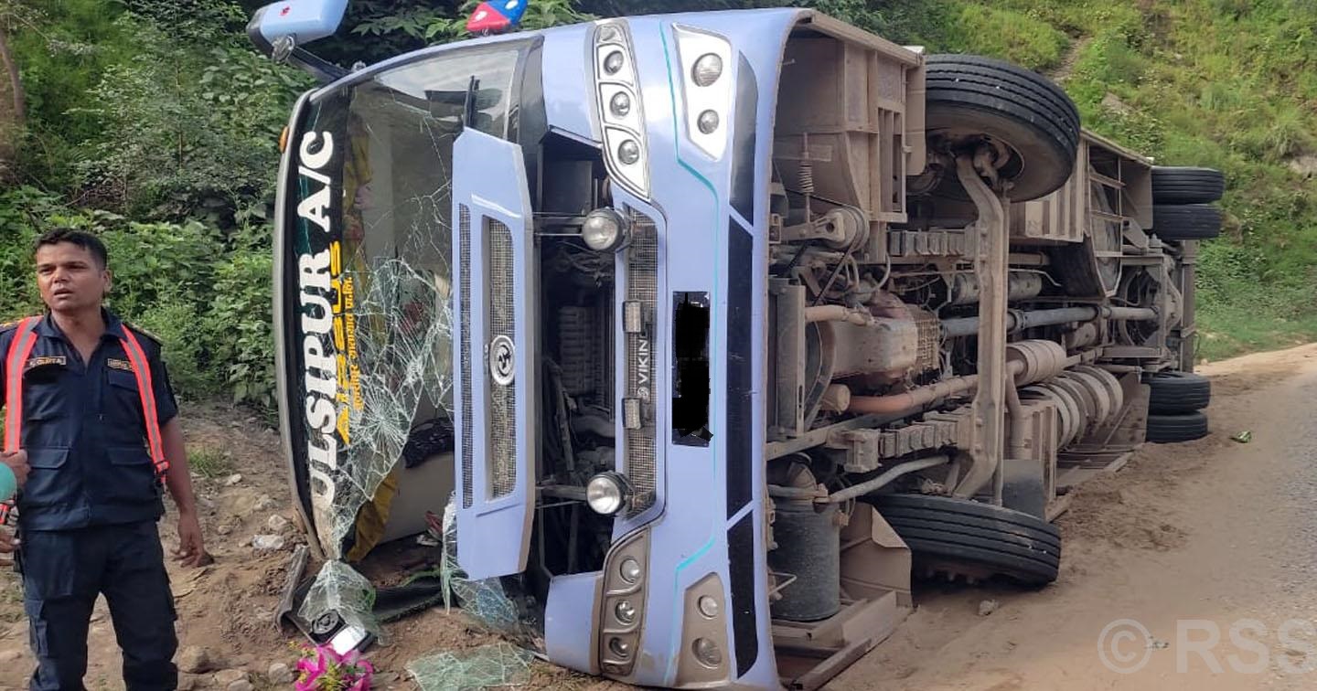 Bus accident in Dhading: 26 injured, 3 critical