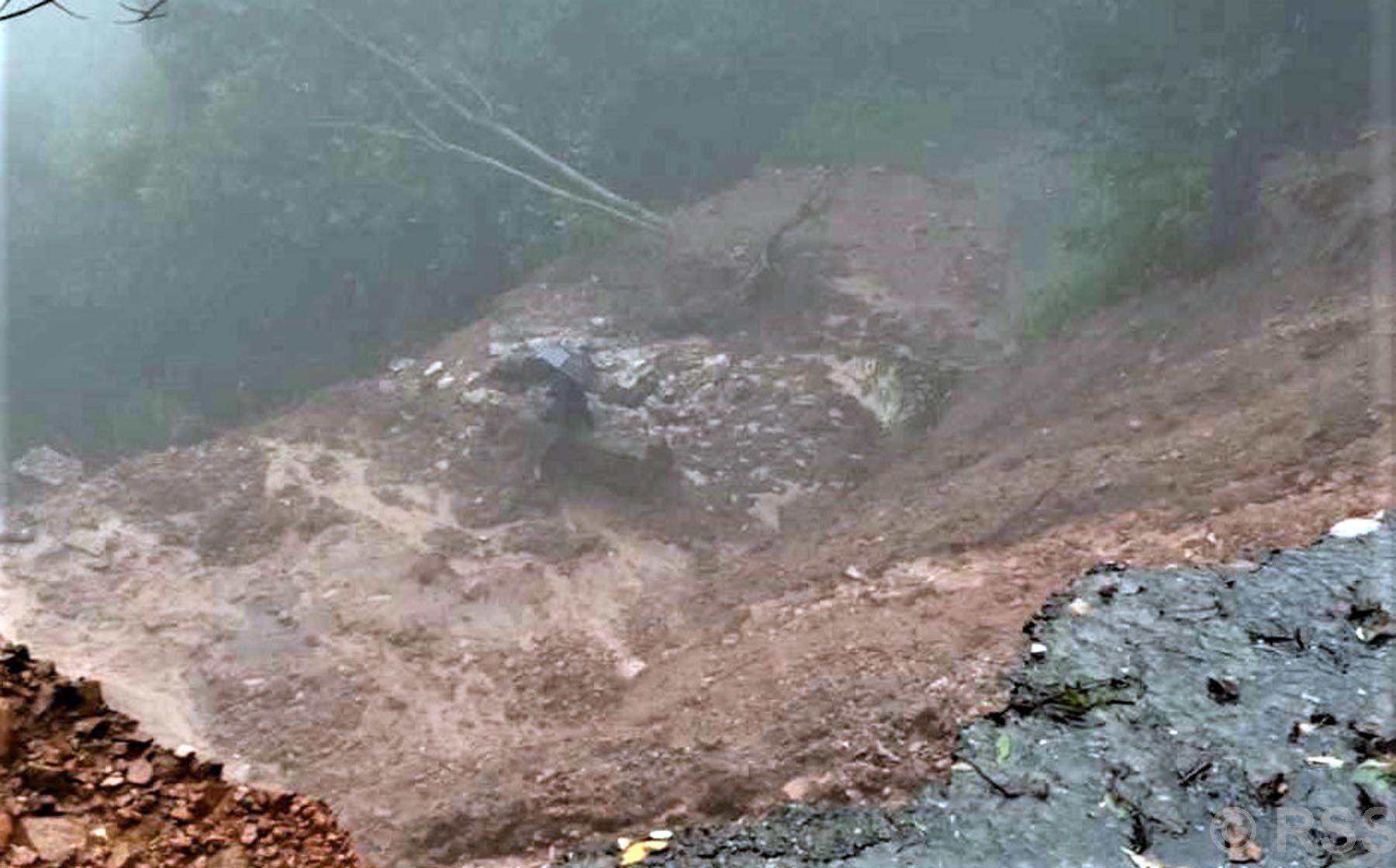 Siddhicharan Highway blocked as landslide occurs at Bhusune