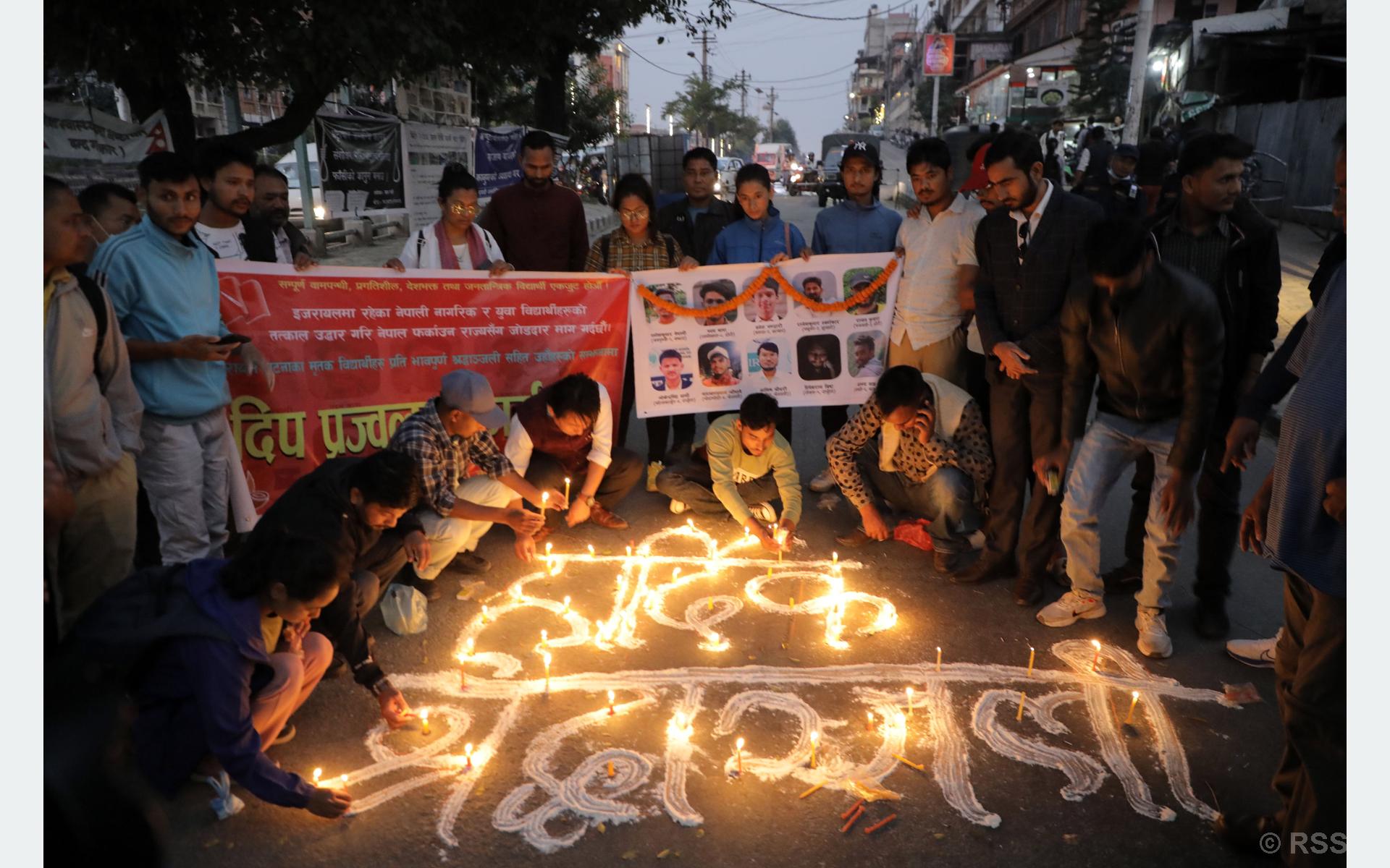 Candle vigil organized for those Nepalis killed in Israel