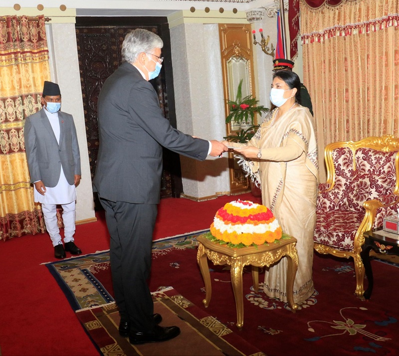 Four countries’ ambassadors present credentials to President Bhandari