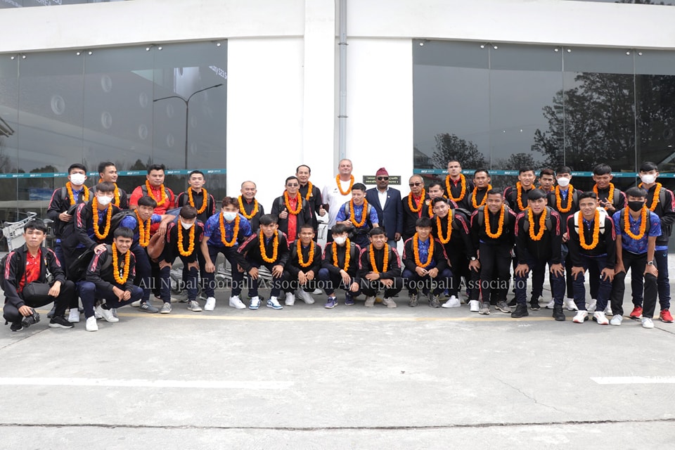 The arrival of the Laos football team