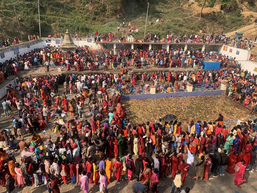 Devotees visit Matatirtha Kunda to mark Mother’s Day