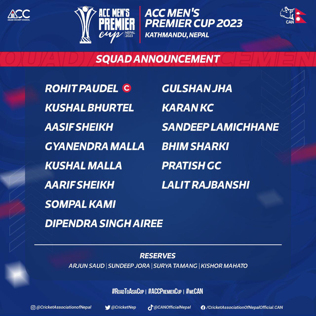 ACC Premier Cup start on Tuesday