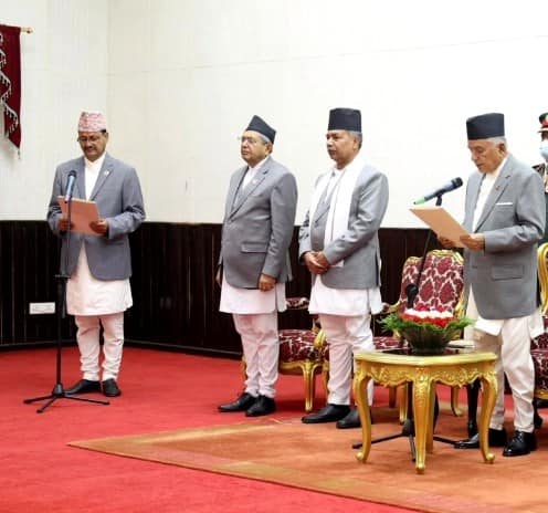 Swearing in by the new Foreign Minister