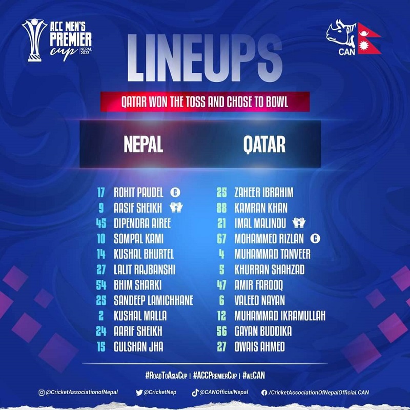 ACC Premier Cup: Match Lineups