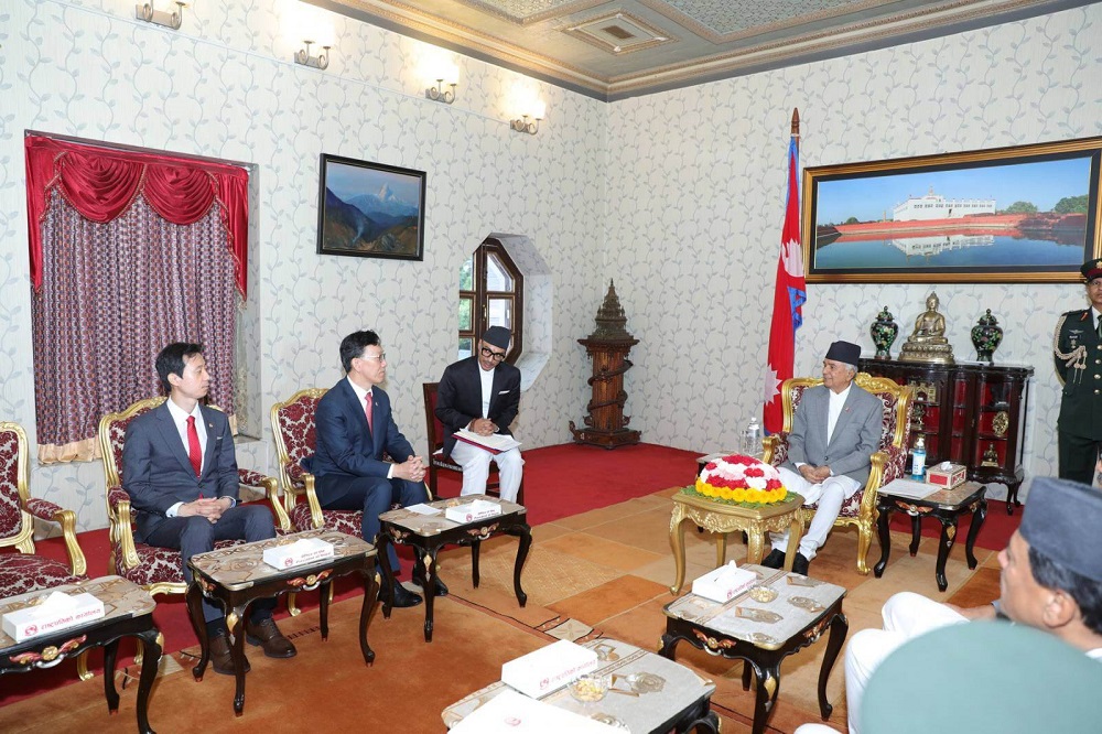 Korean Ambassador, Park presents credentials to President Paudel