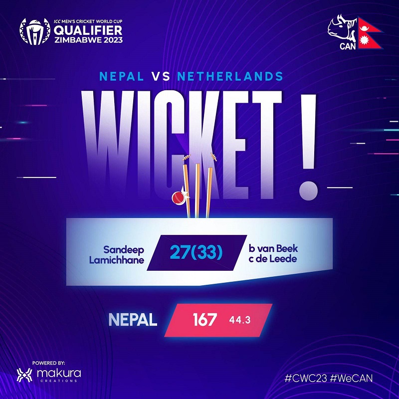 Nepal gives a normal target to the Netherlands in ICC Cricket World Cup