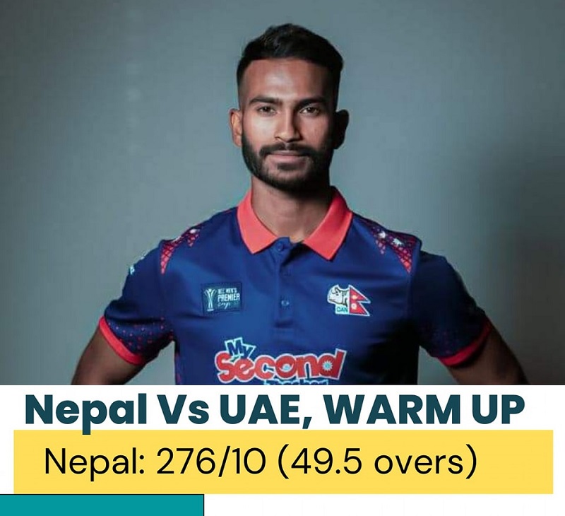 ICC Warm-Up Match: Nepal gives a target of 277 runs to UAE