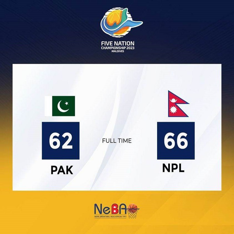 Nepal defeats Pakistan in Basketball Match