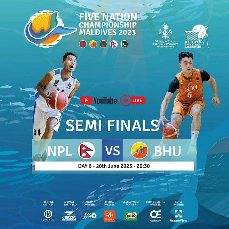 Five Nations Basketball: Semi-final between Nepal and Bhutan