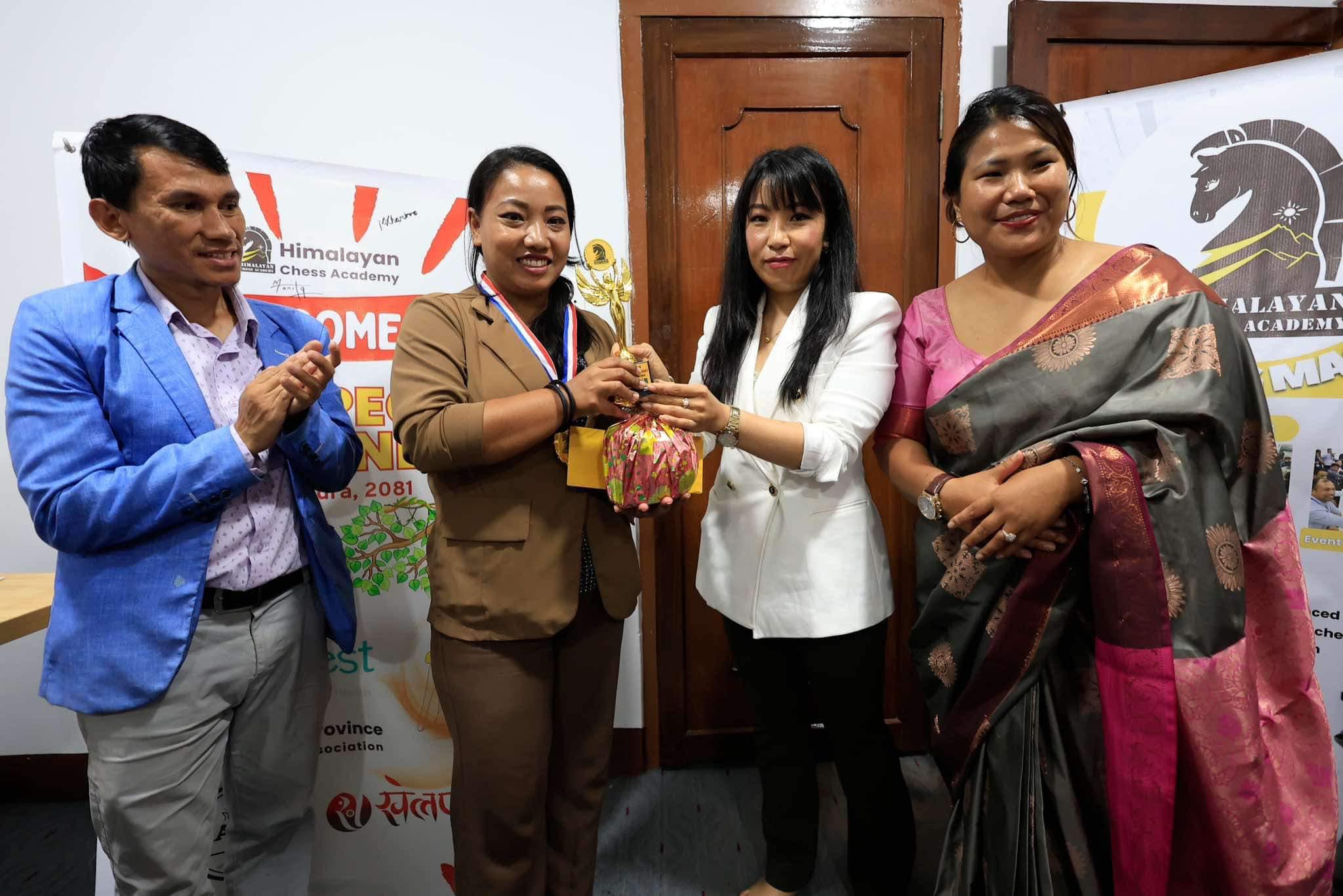 Shanti Dhimal won the title of ‘Himalayan Teej Chess Tournament’