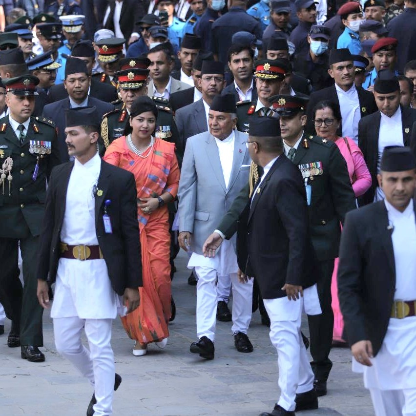 President Paudel observes Indrajatra festival