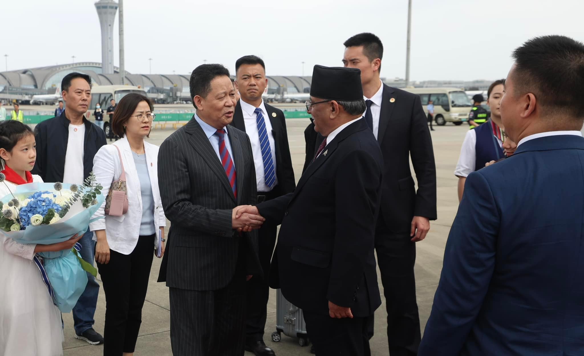 PM Dahal arrives Chengdu