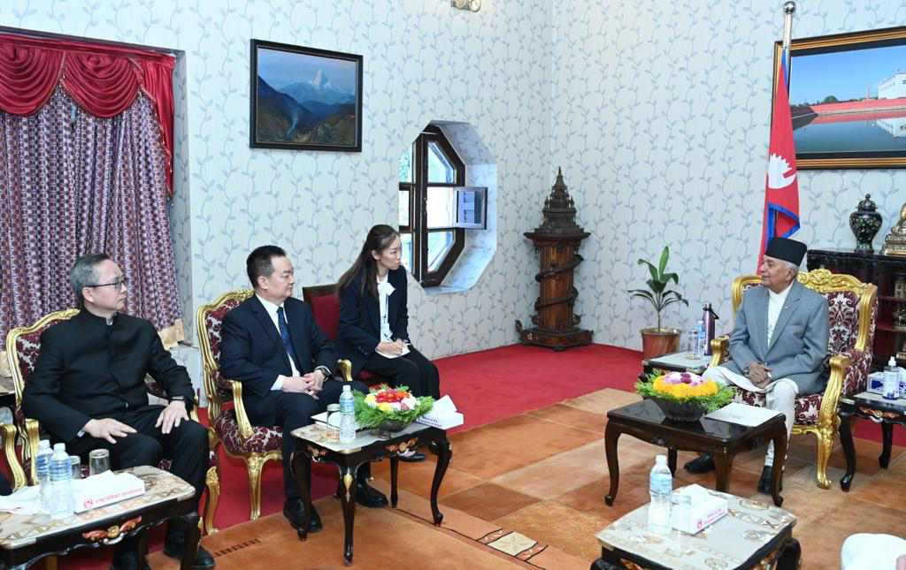 Chinese delegation pays courtesy call on President Paudel