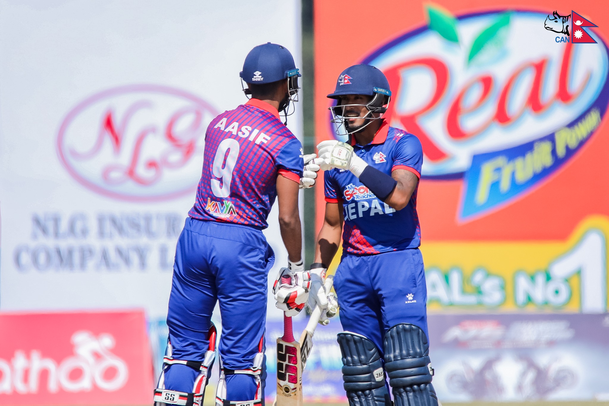 Nepal set a target of 214 runs against Hong Kong